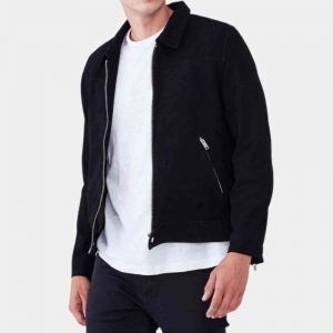Black Suede Blazer Jacket freeshipping - leathersea.com