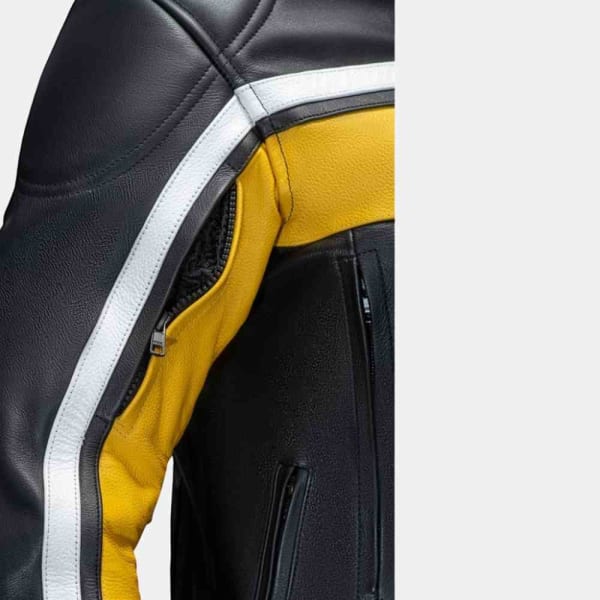 Yellow Black Motorcycle Jacket freeshipping - leathersea.com