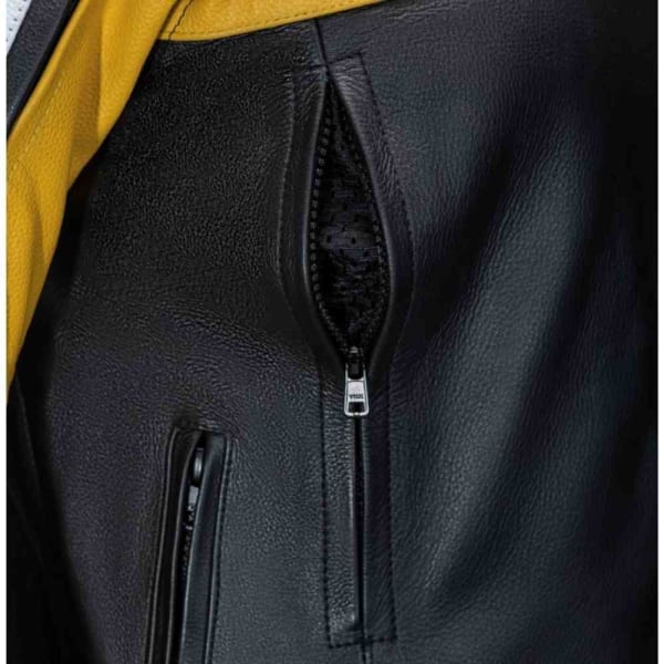 Yellow Black Motorcycle Jacket freeshipping - leathersea.com