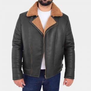 Brown Leather Aviator Jacket Mens freeshipping - leathersea.com