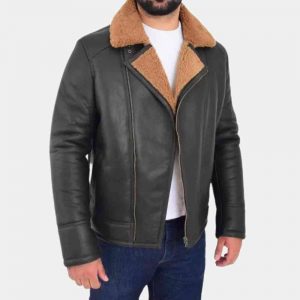 Brown Leather Aviator Jacket Mens freeshipping - leathersea.com