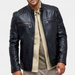 Quilted Leather Jacket Mens freeshipping - leathersea.com