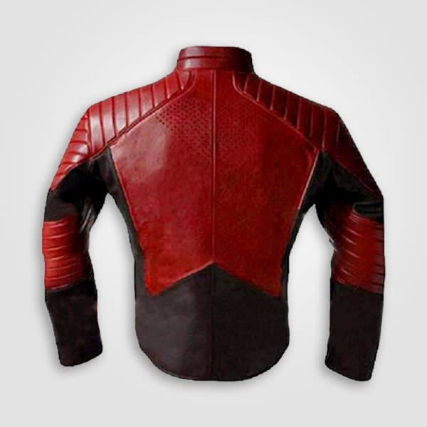 Superman Black and Red Leather Jacket freeshipping - leathersea.com