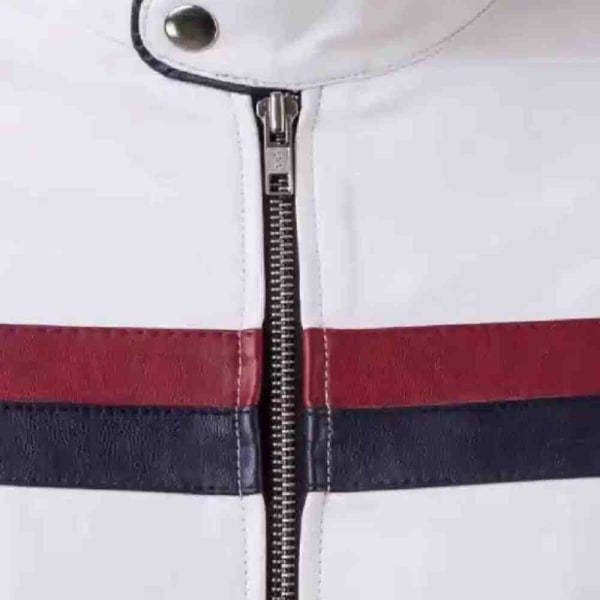 White Leather Jacket for Men freeshipping - leathersea.com