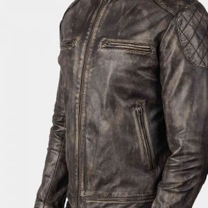 Mens Brown Distressed Leather Jacket freeshipping - leathersea.com