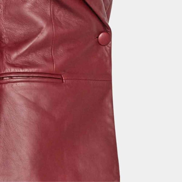 Womens Red Leather Blazer freeshipping - leathersea.com